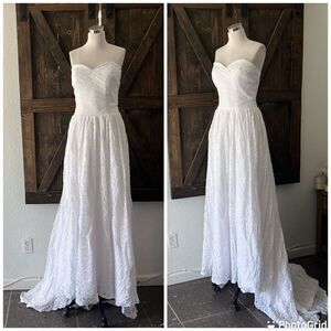 A-line Sweetheart Floor Length Lace Wedding Dresses Bridal Gown